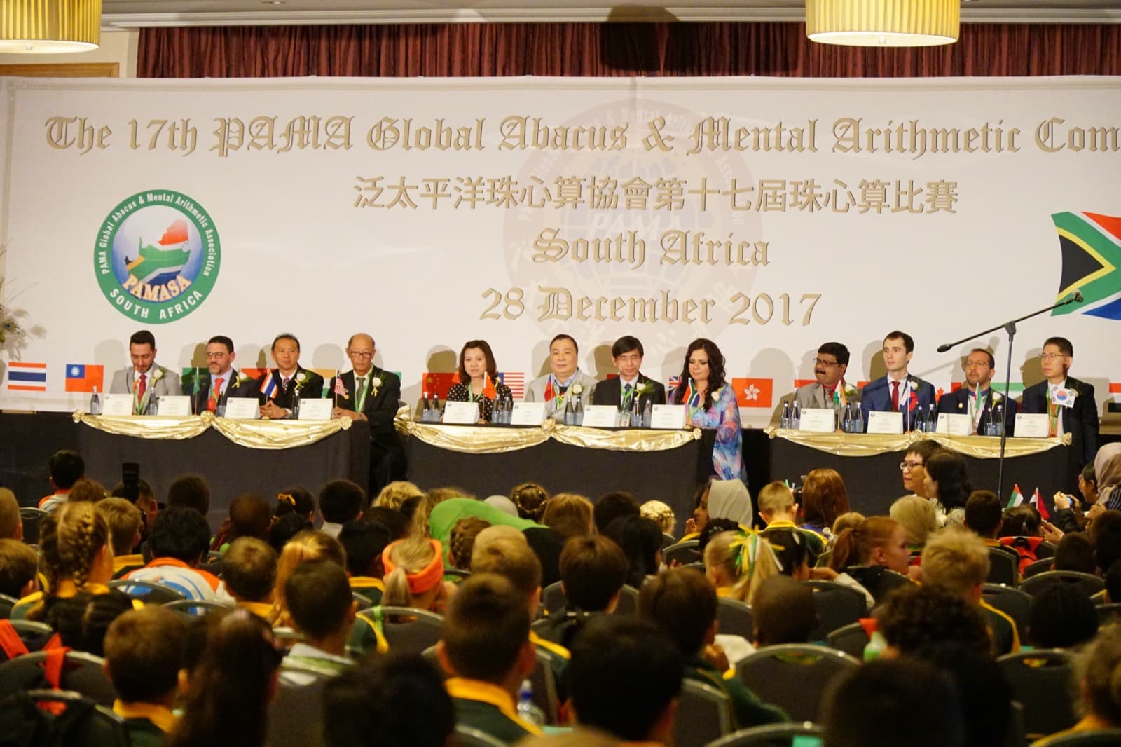 Member representatives on stage at the 2017 competition in South Africa